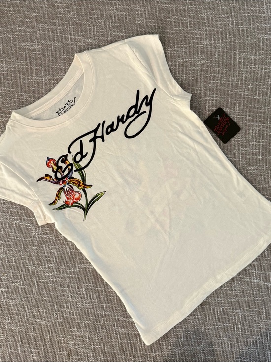 Ed Hardy Tops - Ed Hardy BRAND NEW offwhite size SMALL womens tee